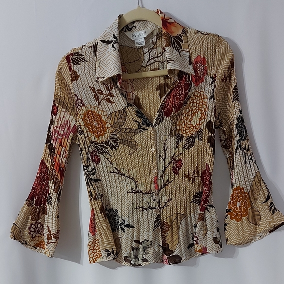ALLISON TAYLON blouse size medium Long sleeves - Picture 8 of 9